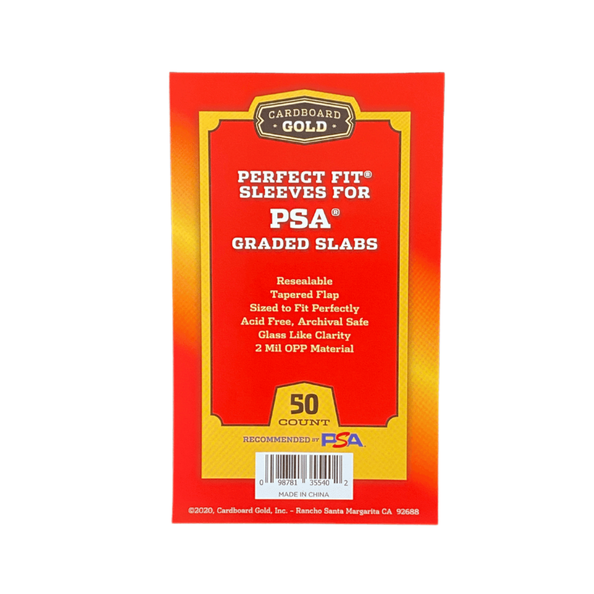 PSA x Cardboard Gold Perfect Fit Slab Sleeves (50ct) PSA x Cardboard Gold Perfect Fit Slab Sleeves (50ct)